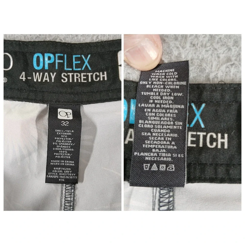 Ocean Pacific OP Flex‎ 4-Way Stretch Floral Board Shorts 32 Gray